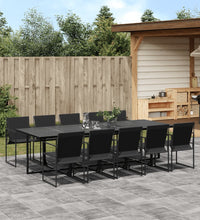 11-tlg. Garten-Essgruppe Schwarz Textilene