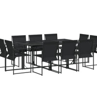 11-tlg. Garten-Essgruppe Schwarz Textilene