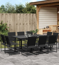 11-tlg. Garten-Essgruppe Schwarz Textilene