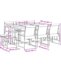 11-tlg. Garten-Essgruppe Schwarz Textilene
