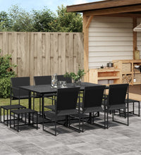 11-tlg. Garten-Essgruppe Schwarz Textilene