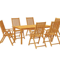 7-tlg. Garten-Essgruppe Massivholz Akazie