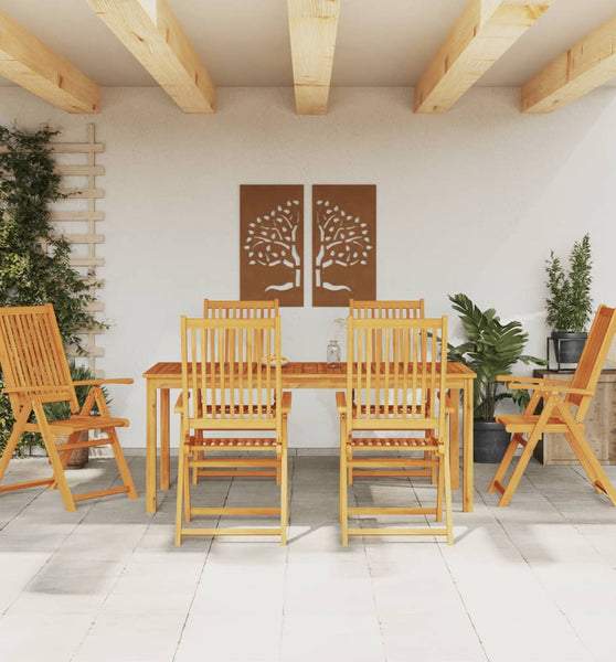 7-tlg. Garten-Essgruppe Massivholz Akazie