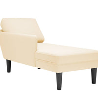 Chaiselongue mit Kissen Creme Cordstoff