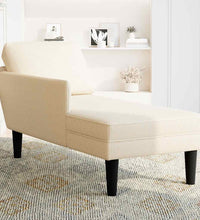 Chaiselongue mit Kissen Creme Cordstoff