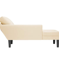 Chaiselongue mit Kissen Creme Cordstoff