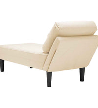 Chaiselongue mit Kissen Creme Cordstoff