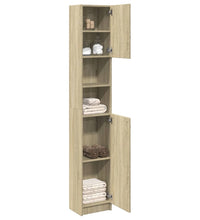 Badezimmerschrank Sonoma-Eiche 32x25,5x190 cm Holzwerkstoff