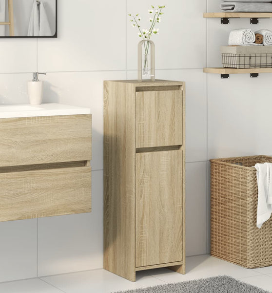 Badezimmerschrank Sonoma-Eiche 30x30x95 cm Holzwerkstoff