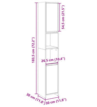 Badezimmerschrank Sonoma-Eiche 30x30x183,5 cm Holzwerkstoff