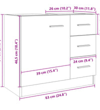 Waschbeckenunterschrank Sonoma-Eiche 63x30x54 cm Holzwerkstoff