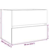 Waschbeckenunterschrank Sonoma-Eiche 60x38,5x45cm Holzwerkstoff