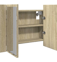 LED-Spiegelschrank Sonoma-Eiche 60x12x45 cm Holzwerkstoff