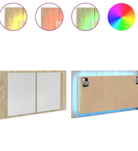 LED-Spiegelschrank Sonoma-Eiche 80x12x45 cm Holzwerkstoff