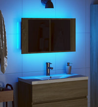 LED-Spiegelschrank Sonoma-Eiche 80x12x45 cm Holzwerkstoff
