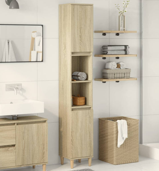 Badschrank Sonoma-Eiche 30x30x190 cm Holzwerkstoff