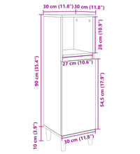 Badschrank Sonoma-Eiche 30x30x100 cm Holzwerkstoff