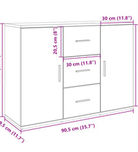 Sideboard Betongrau 90,5x29,5x65 cm Holzwerkstoff