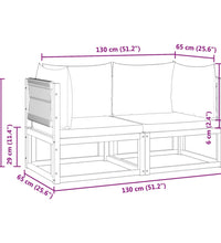 Garten-Ecksofas mit Kissen 2 Stk. Massivholz Akazie