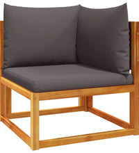 10-tlg. Garten-Sofagarnitur mit Kissen Massivholz Akazie