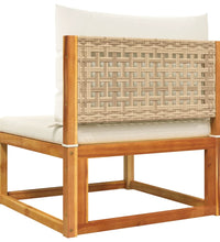 10-tlg. Garten-Sofagarnitur mit Kissen Massivholz Akazie