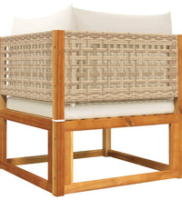 10-tlg. Garten-Sofagarnitur mit Kissen Massivholz Akazie