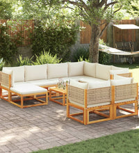 10-tlg. Garten-Sofagarnitur mit Kissen Massivholz Akazie