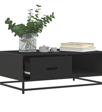 Couchtisch Schwarz 90x57x35 cm Holzwerkstoff und Metall