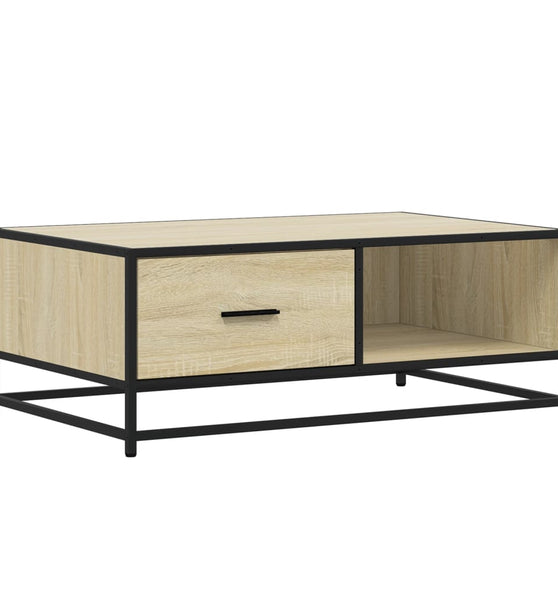 Couchtisch Sonoma-Eiche 90x57x35 cm Holzwerkstoff und Metall