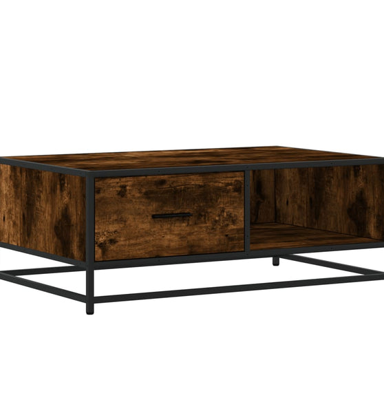 Couchtisch Räuchereiche 90x57x35 cm Holzwerkstoff und Metall