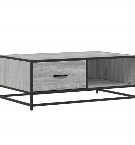 Couchtisch Grau Sonoma 90x57x35 cm Holzwerkstoff und Metall