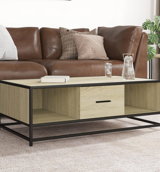 Couchtisch Sonoma-Eiche 100x57x35 cm Holzwerkstoff und Metall