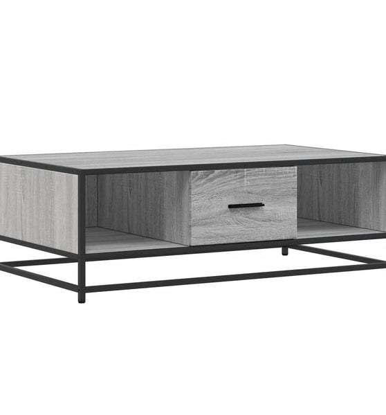 Couchtisch Grau Sonoma 100x57x35 cm Holzwerkstoff und Metall