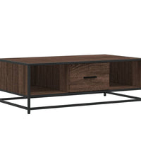 Couchtisch Braun Eichen-Optik 100x57x35 cm Holzwerkstoff Metall