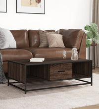 Couchtisch Braun Eichen-Optik 100x57x35 cm Holzwerkstoff Metall