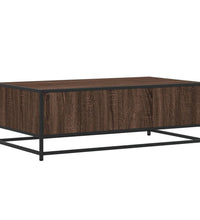 Couchtisch Braun Eichen-Optik 100x57x35 cm Holzwerkstoff Metall