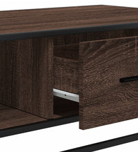 Couchtisch Braun Eichen-Optik 100x57x35 cm Holzwerkstoff Metall