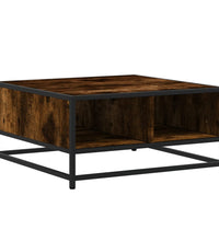 Couchtisch Räuchereiche 60,5x60,5x30cm Holzwerkstoff und Metall