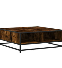 Couchtisch Räuchereiche 80x80x30 cm Holzwerkstoff und Metall