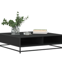 Couchtisch Schwarz 100x100x30 cm Holzwerkstoff und Metall