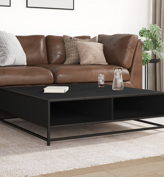 Couchtisch Schwarz 100x100x30 cm Holzwerkstoff und Metall