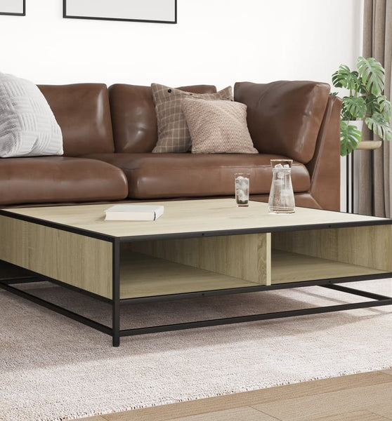 Couchtisch Sonoma-Eiche 100x100x30 cm Holzwerkstoff und Metall