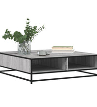 Couchtisch Grau Sonoma 100x100x30 cm Holzwerkstoff und Metall