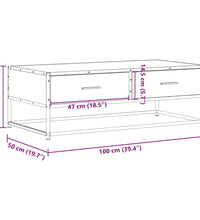 Couchtisch Schwarz 100x50x35 cm Holzwerkstoff und Metall