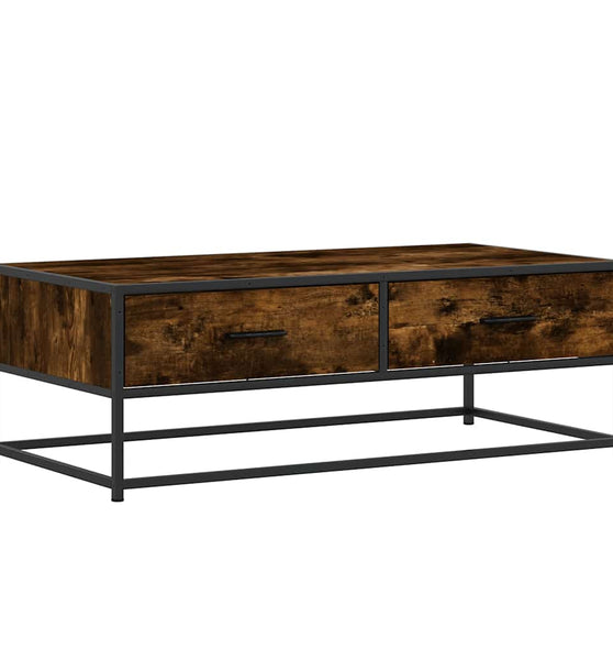 Couchtisch Räuchereiche 100x50x35 cm Holzwerkstoff und Metall