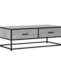 Couchtisch Grau Sonoma 100x50x35 cm Holzwerkstoff und Metall