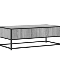 Couchtisch Grau Sonoma 100x50x35 cm Holzwerkstoff und Metall