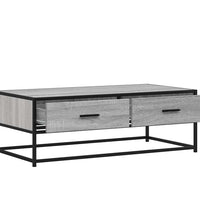 Couchtisch Grau Sonoma 100x50x35 cm Holzwerkstoff und Metall