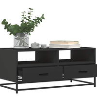 Couchtisch Schwarz 100x50x45 cm Holzwerkstoff und Metall