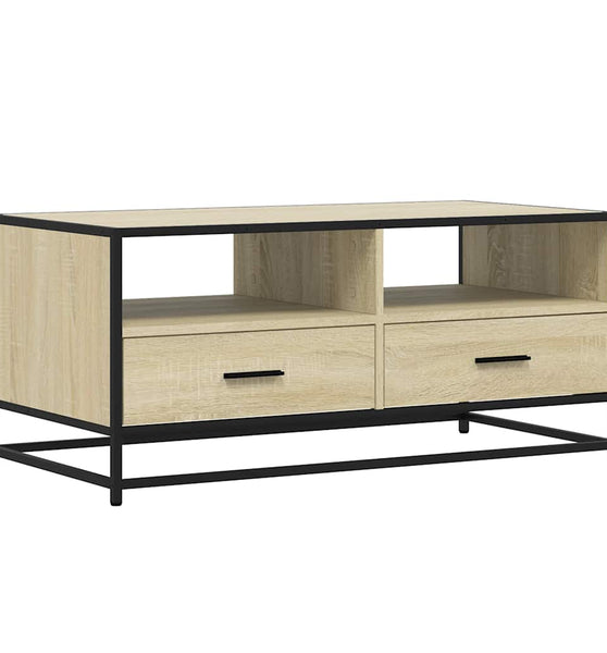 Couchtisch Sonoma-Eiche 100x50x45 cm Holzwerkstoff und Metall